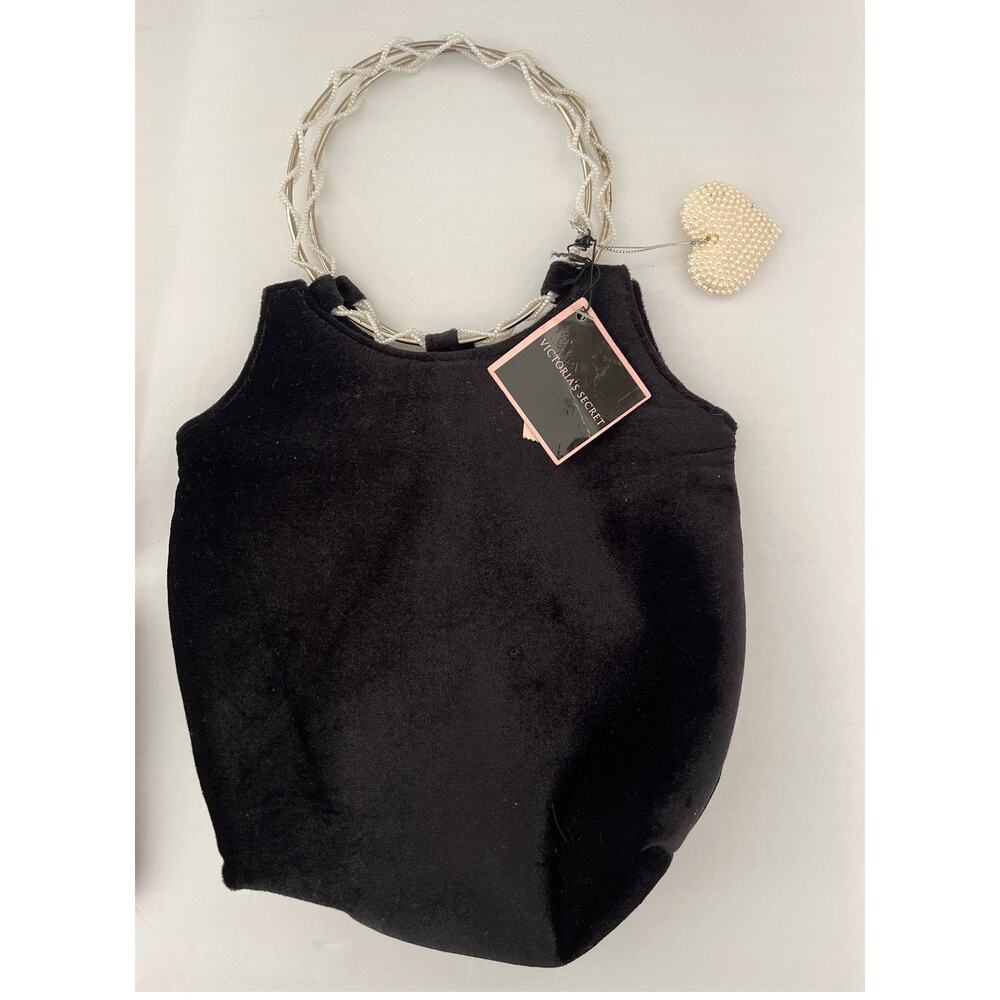 Vintage Victoria’s Secret Velvet Satchel Pearl Handle Y2K Gift Bag Pear Glacé
